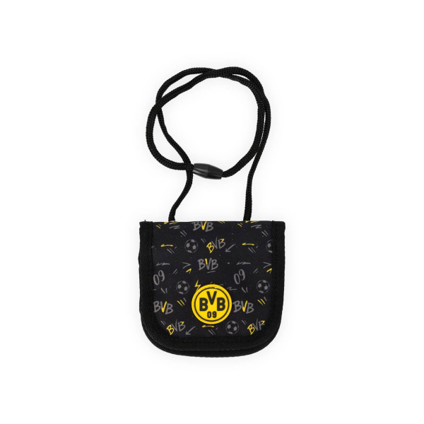 Borussia Dortmund BVB Kinder-Umhängegeldbeutel AOP Schwarz 12,5 cm